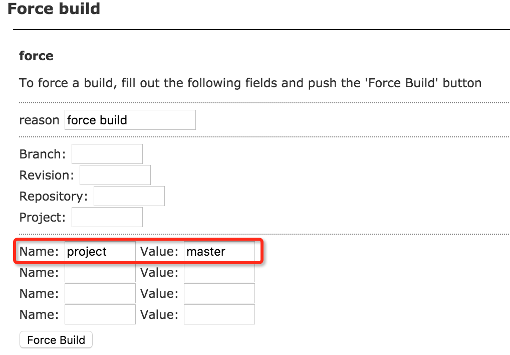 buildbot指定参数